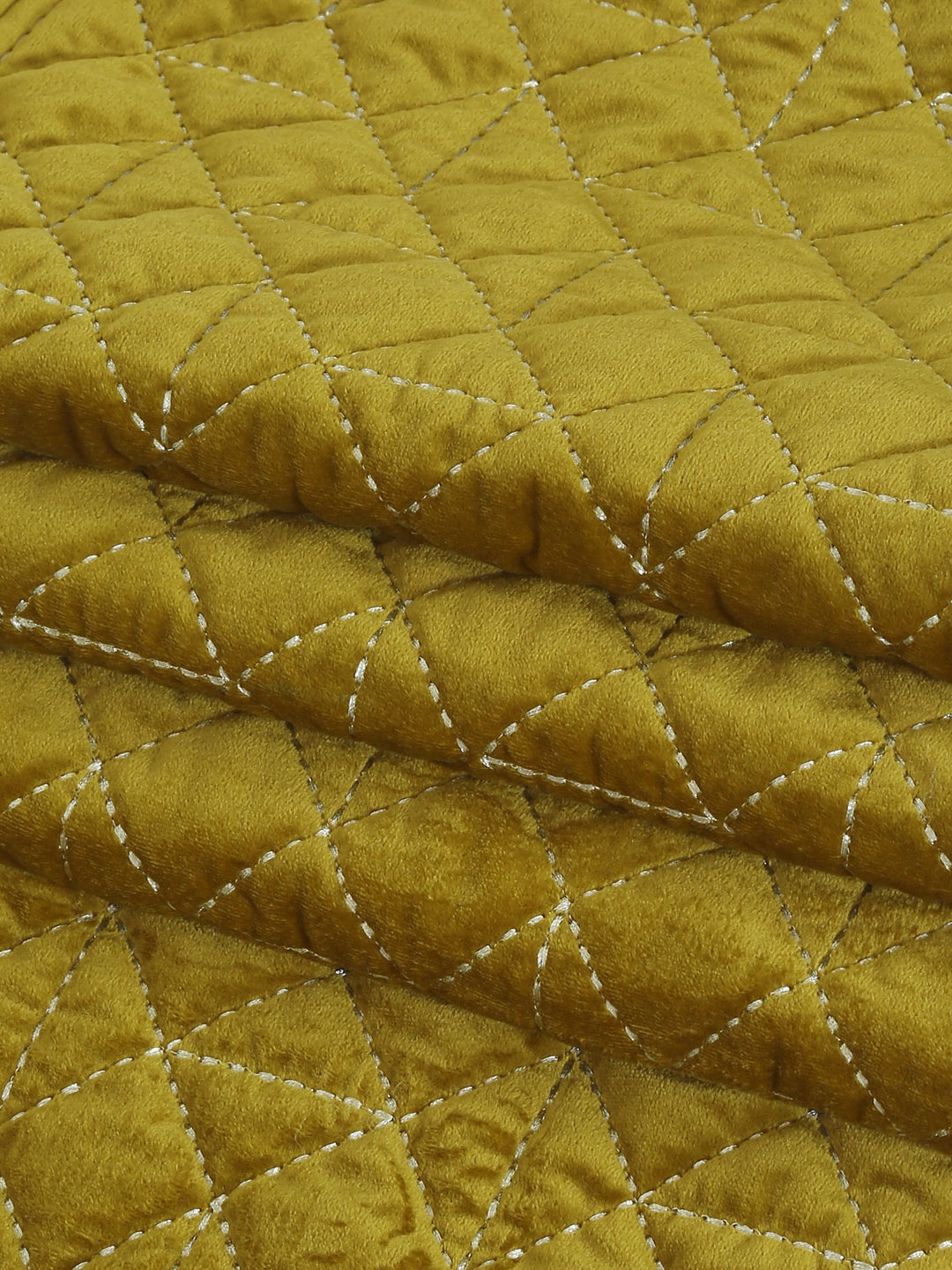 Eyda Olive Green Color Quilted Table Runner