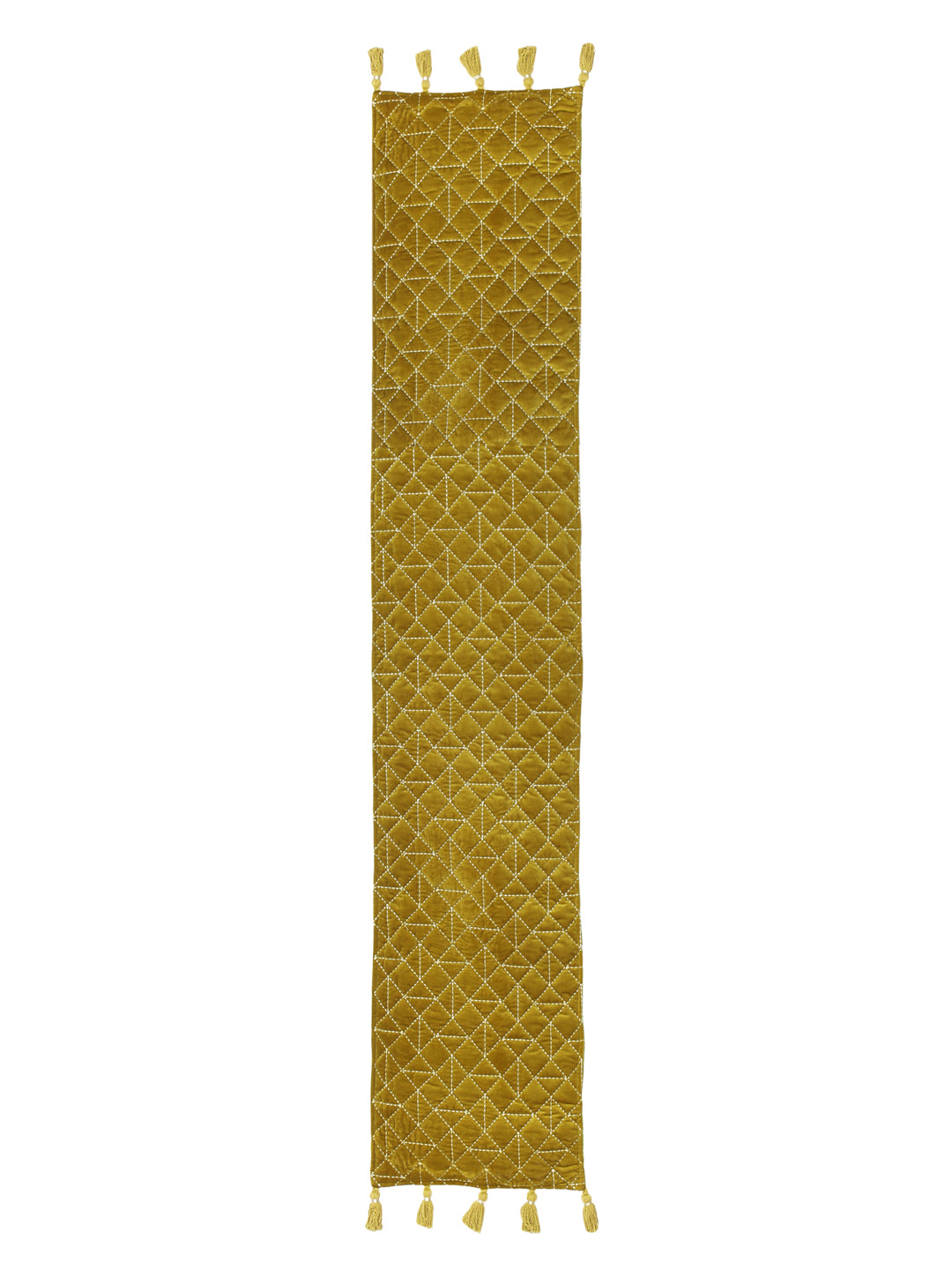 Eyda Olive Green Color Quilted Table Runner