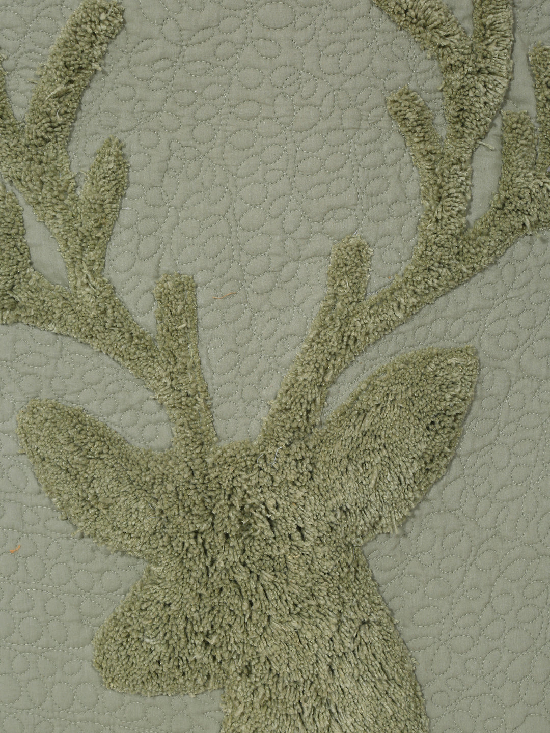 Eyda Olive Green Colored Cotton Tufted Table Runner