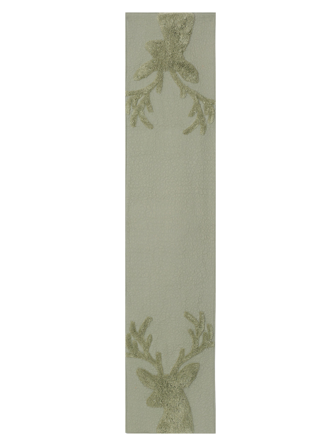 Eyda Olive Green Colored Cotton Tufted Table Runner