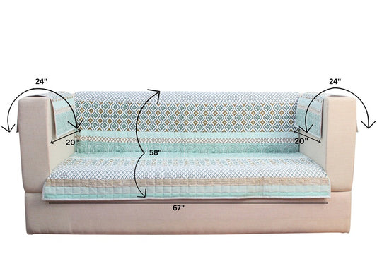 Jaipuri Cotton Printed 3 Seater Sofa Cover β Premium Anti-Slip Fit