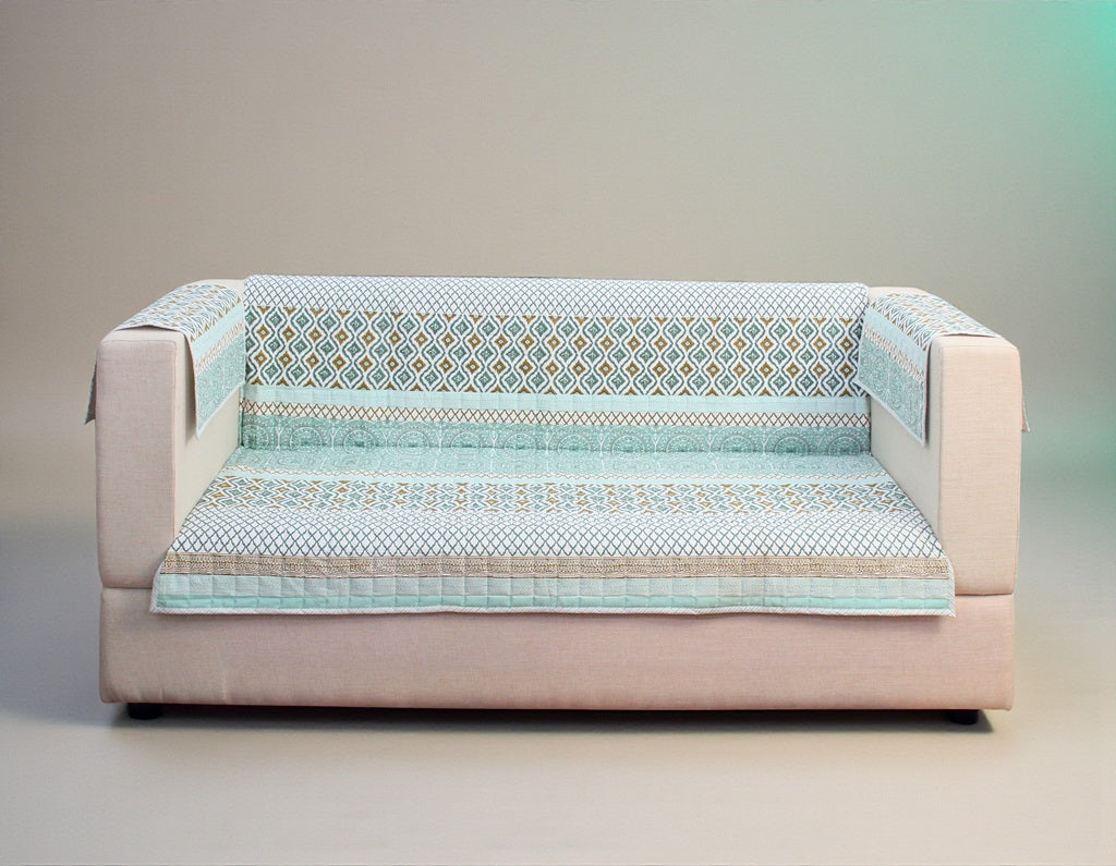 Jaipuri Cotton Printed 3 Seater Sofa Cover – Premium Anti-Slip Fit