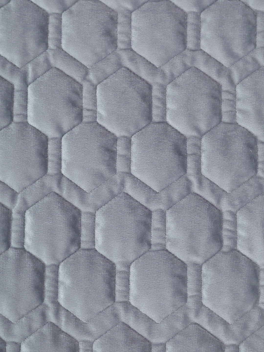 Light Grey Honey Comb Quilted Velvet 1 Seater Sofa Cover with 2 pcs Hand Rest