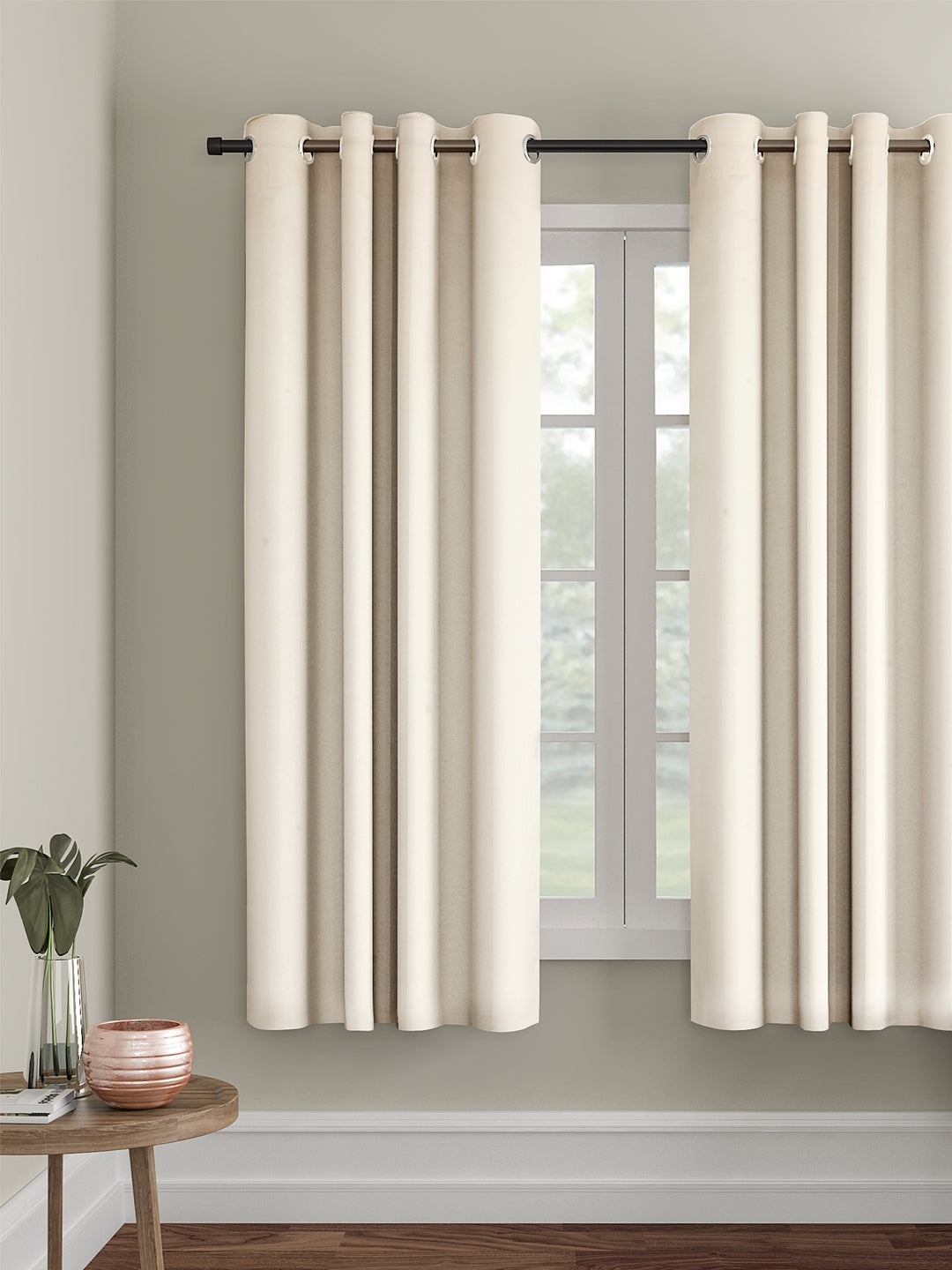 Eyda Ivory Color Premium Semi Blackout Window Curtain- 1 Pc