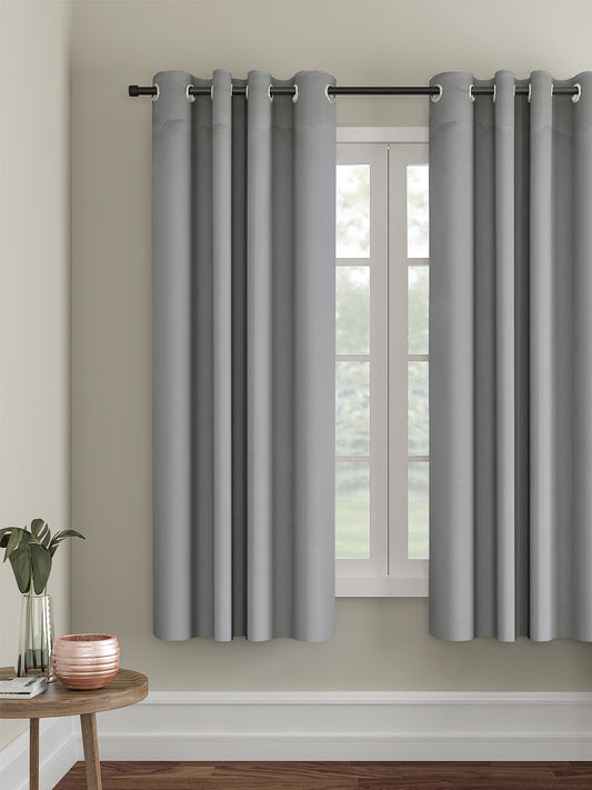 Eyda Grey Color Premium Semi Blackout Window Curtain- 1 Pc