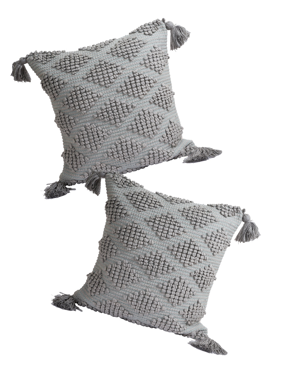 Eyda Set of 2 Cotton Grey Cushion Cover 18x18 inch