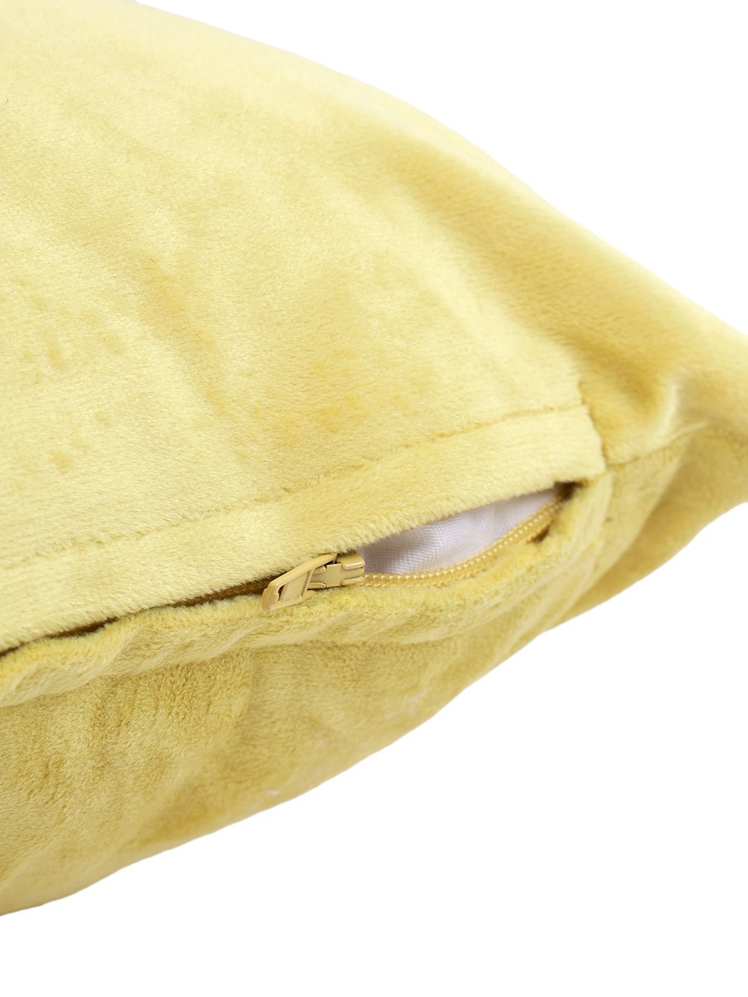 Eyda Set of 2 Velvet Yellow Emroidered Cushion Cover 12x20 inch