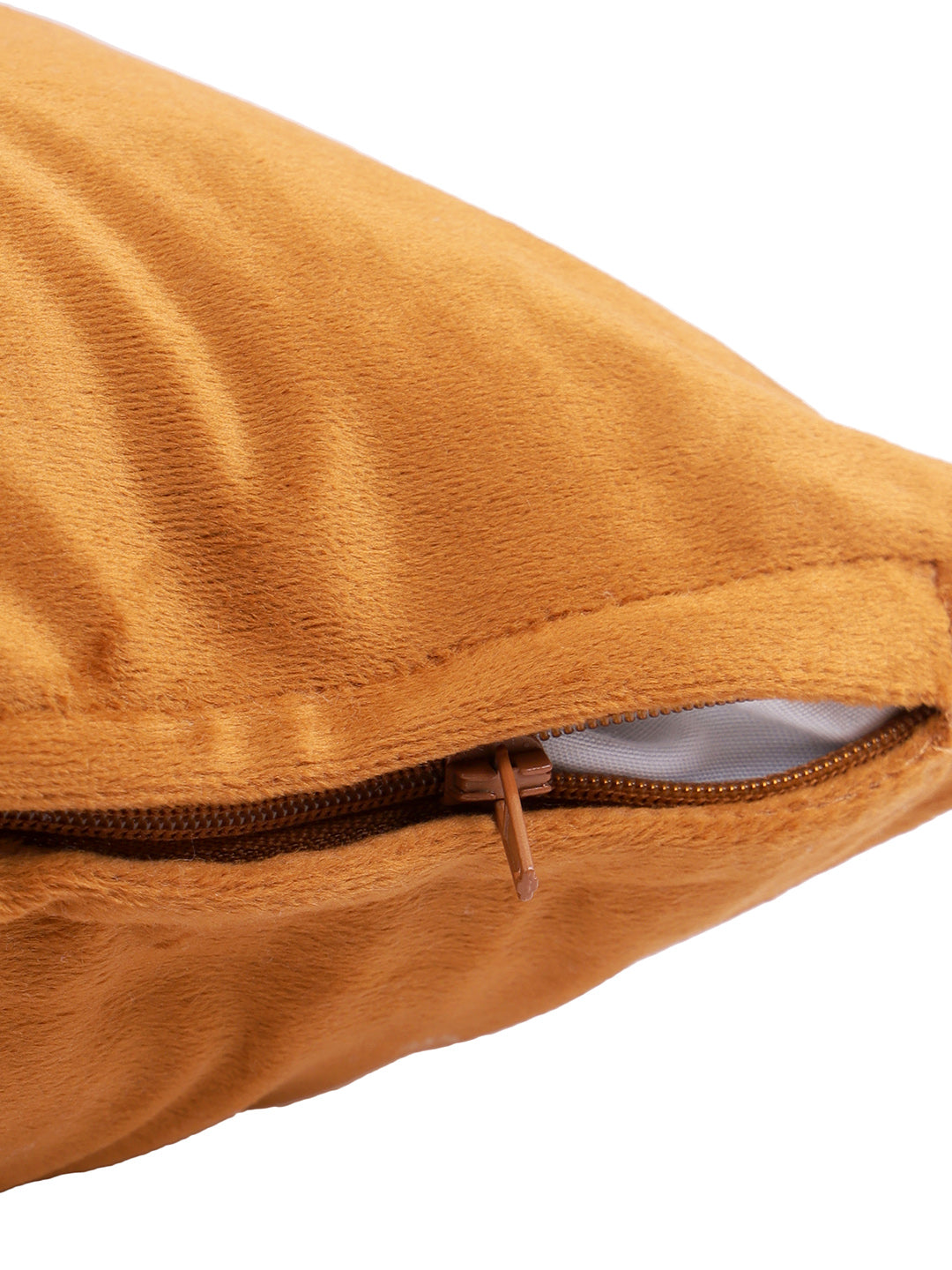 Eyda Set of 2 Velvet Rust Emroidered Cushion Cover 12x20 inch