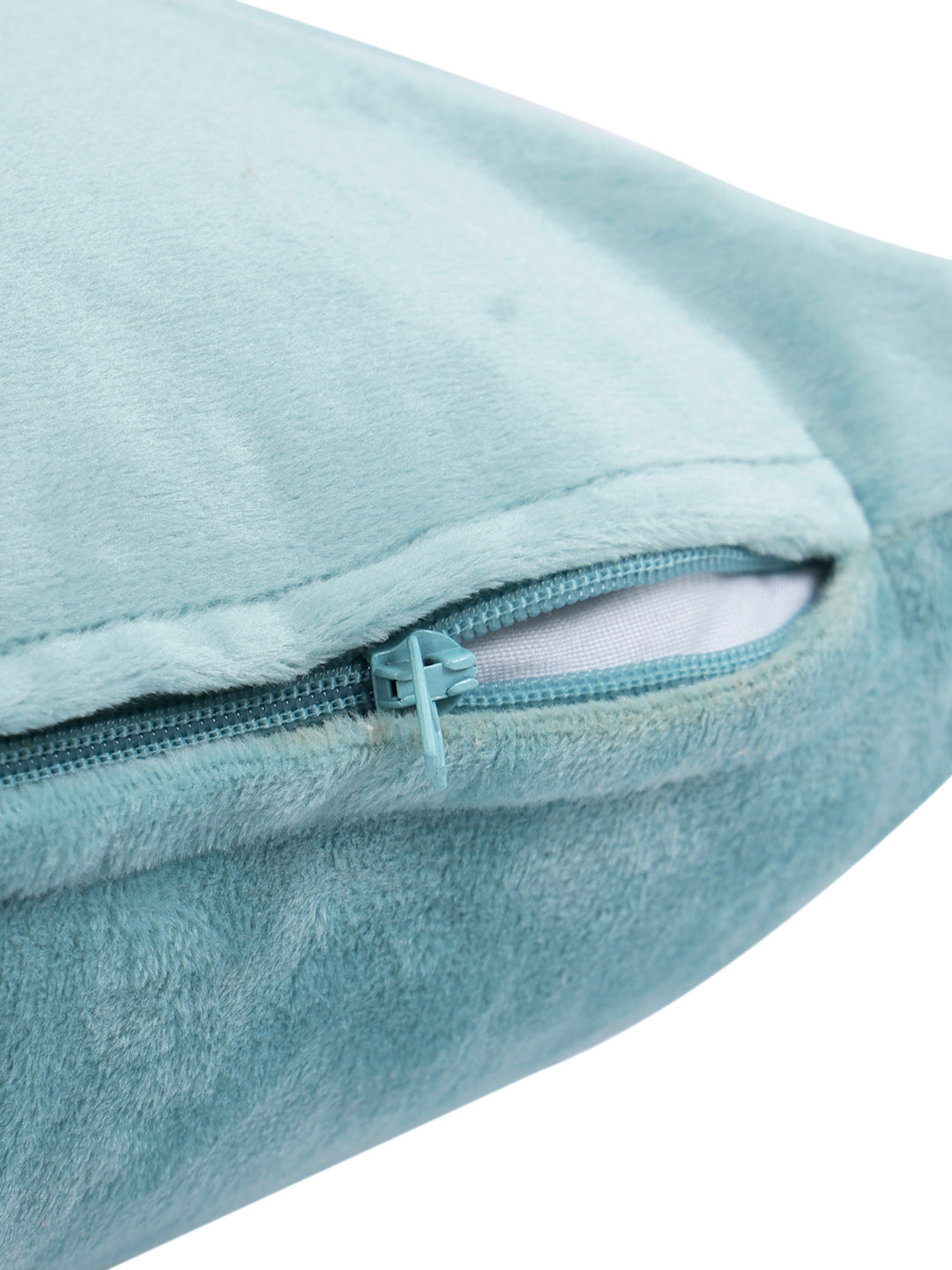 Eyda Set of 2 Velvet Turquoise Emroidered Cushion Cover 12x20 inch