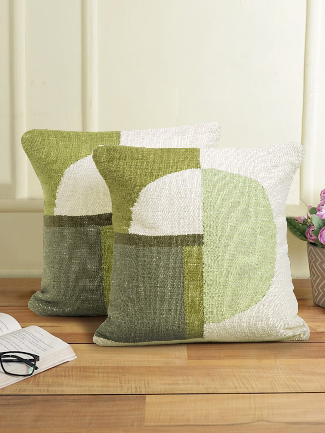 Eyda Set of 2 Cotton Multi Cushion Cover 18x18 inch