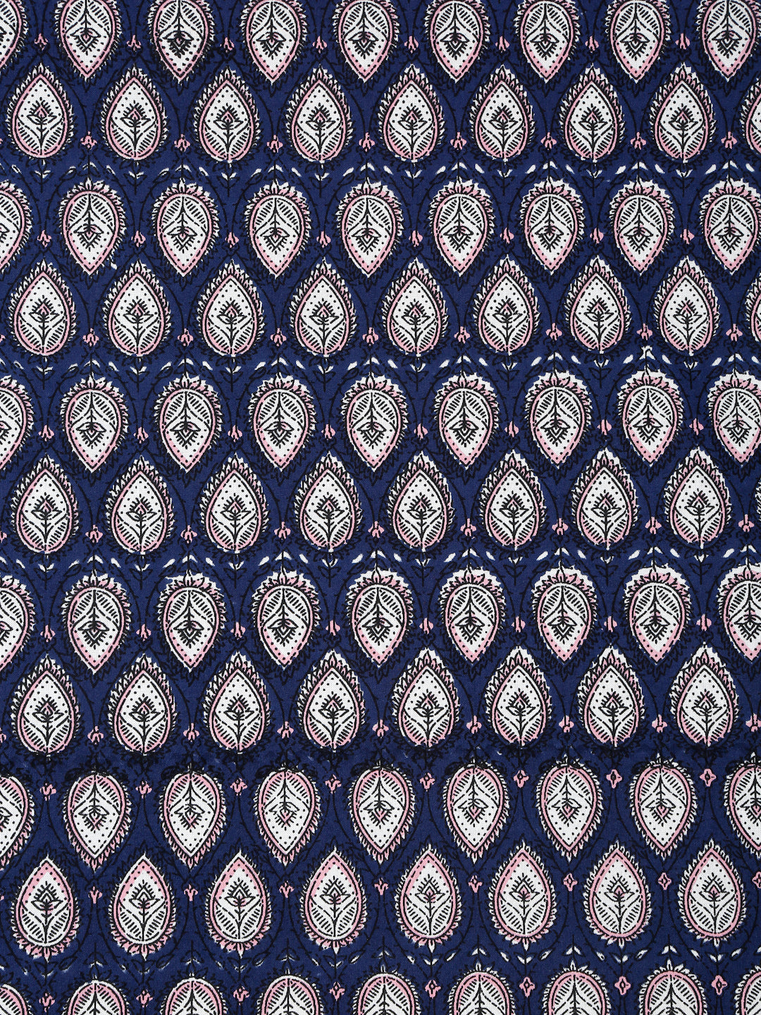 Rajasthan Decor Blue And pink Cotton Buti Print King Bed sheet with 2 Pillow Covers