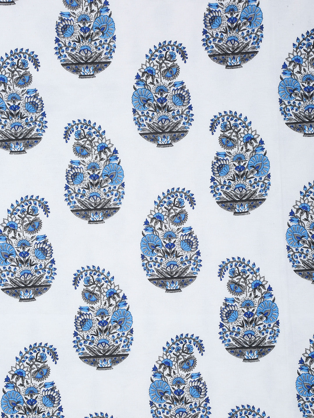 White and Blue Printed 120 GSM Revesible Cotton Single Bed AC Dohar
