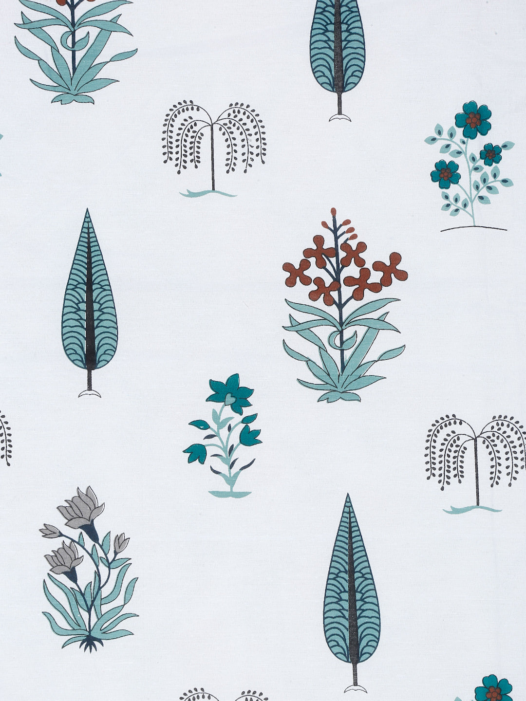 White Floral Printed 120 GSM Revesible Cotton Single Bed AC Dohar