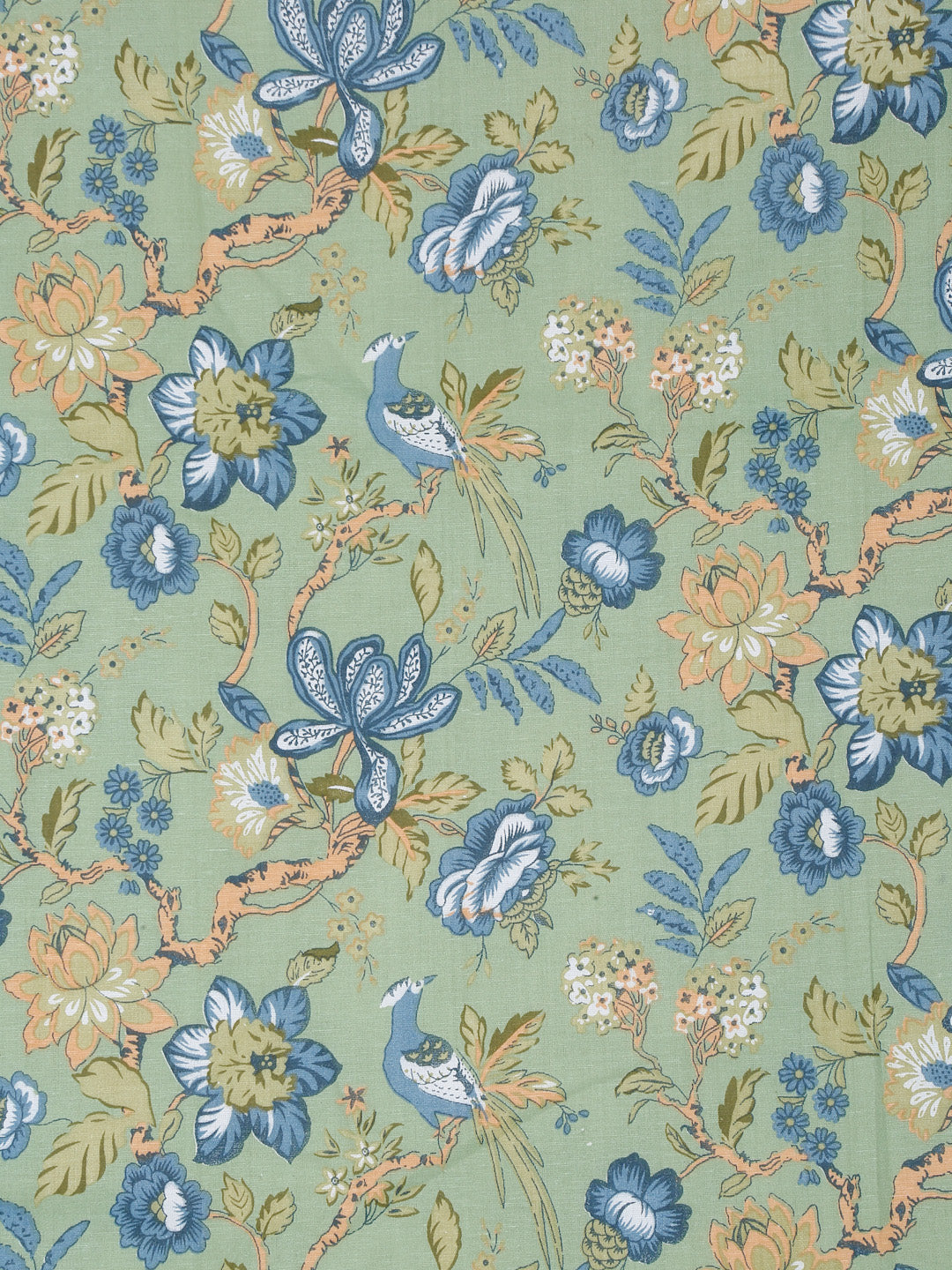 Green Floral Printed 120 GSM Revesible Cotton Single Bed AC Dohar