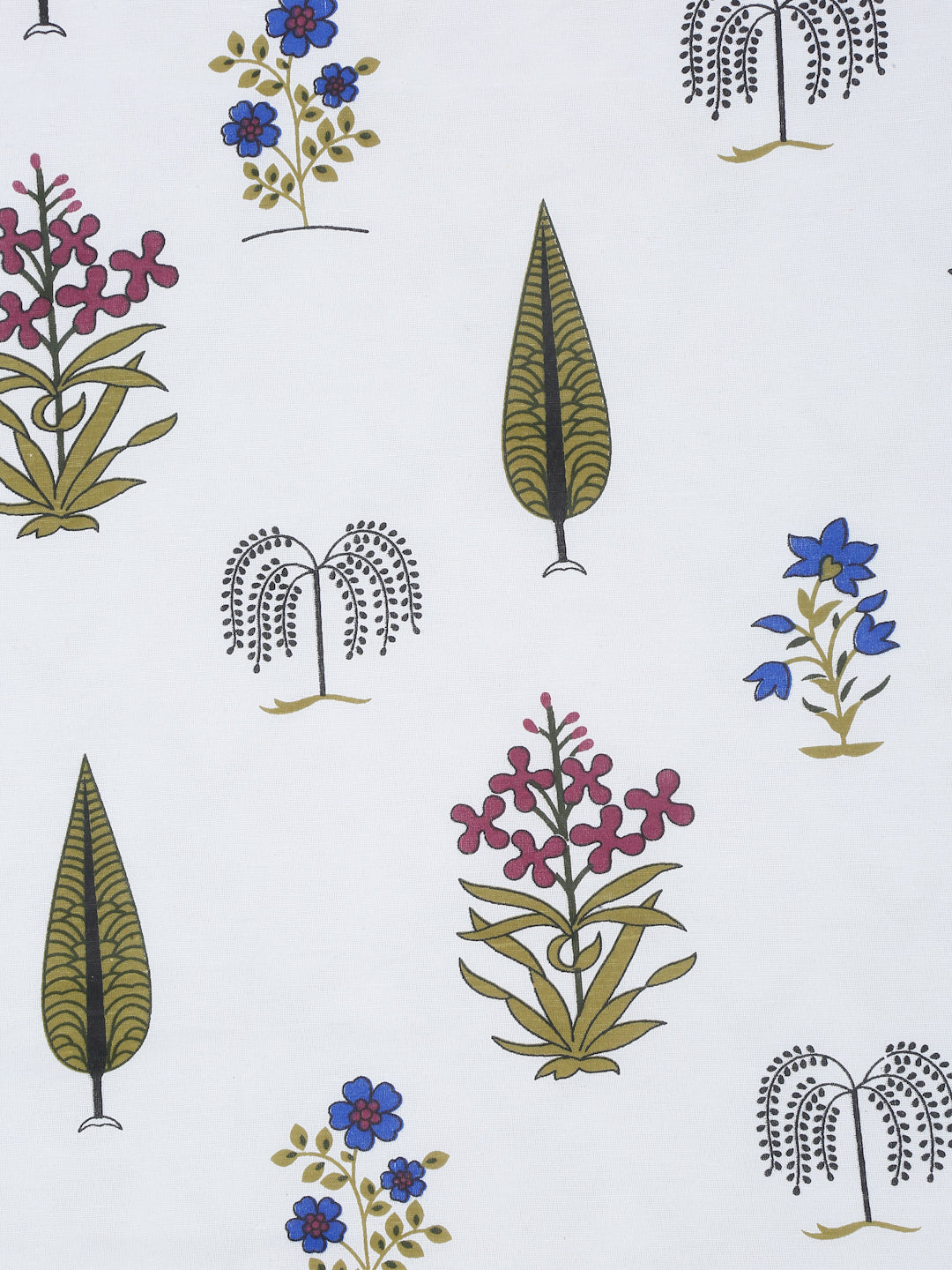 White Ethnic Printed 120 GSM Revesible Cotton Double Bed AC Dohar