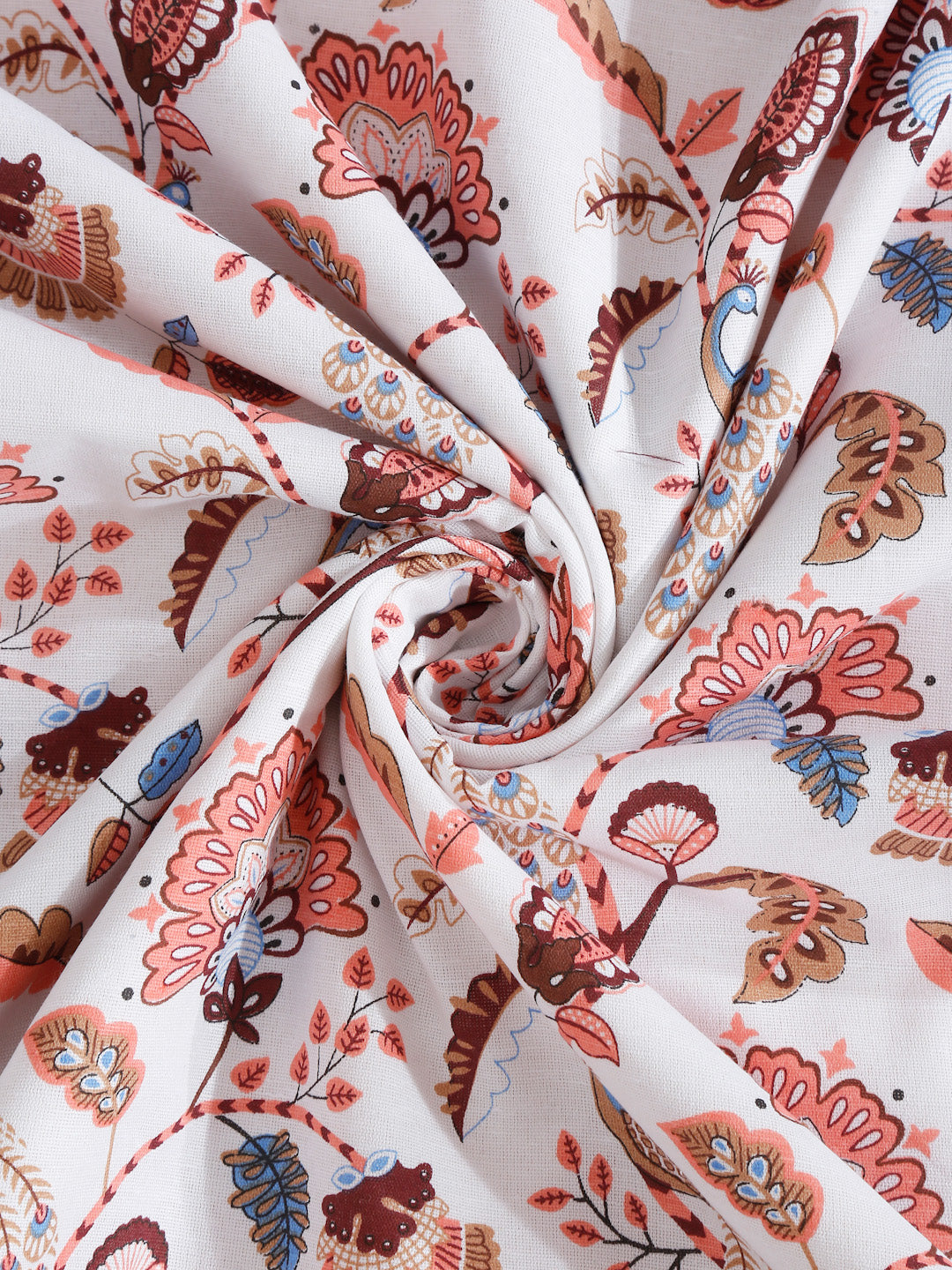 White and Pink Floral Printed 120 GSM Revesible Cotton Double Bed AC Dohar