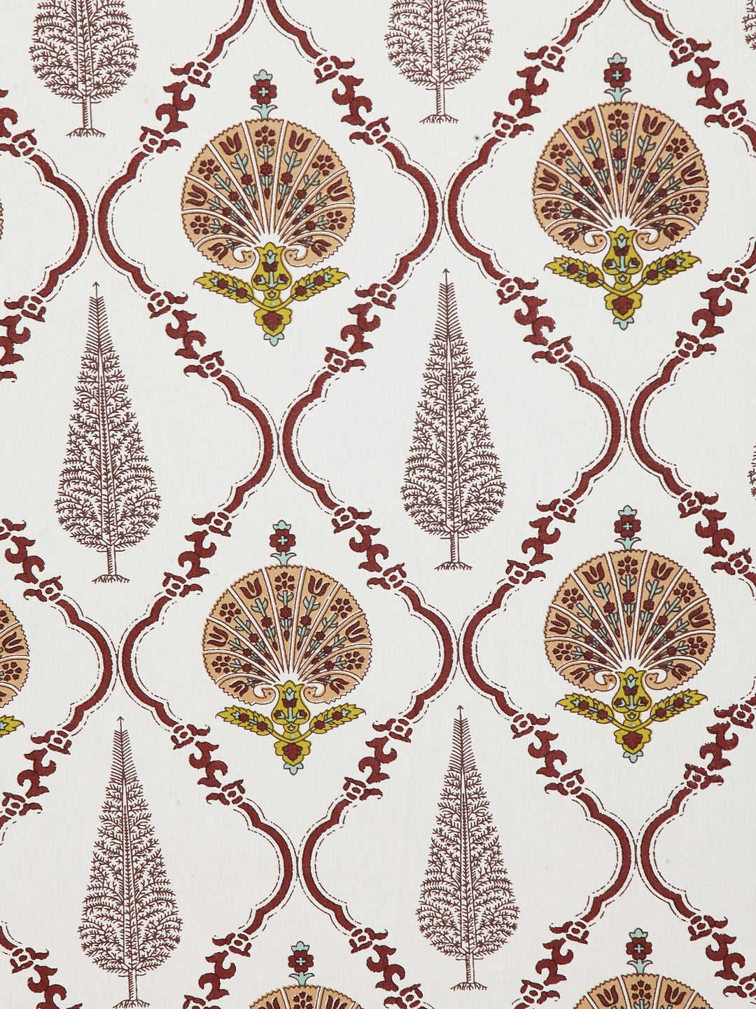 Rajasthan Decor Screen Block Print Jaipuri Cotton Floral Pattern King Bedsheet with 2 Pillow Covers