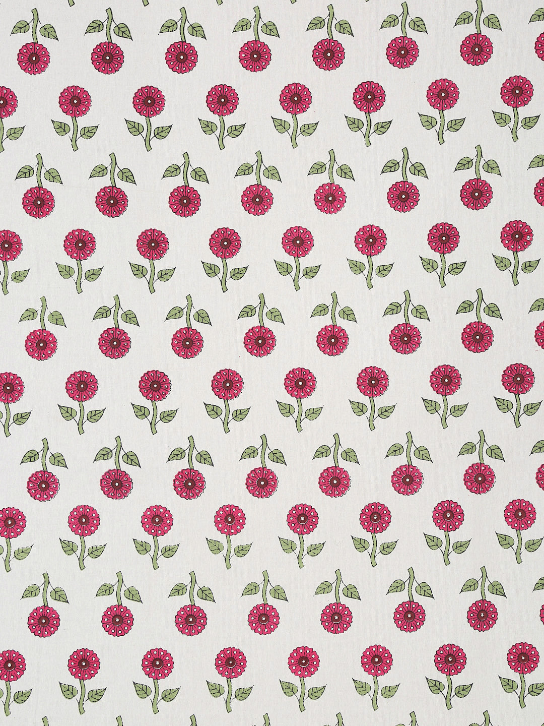 Cotton Floral Print White and Pink Double Bed sheet with 2 Pillow Covers