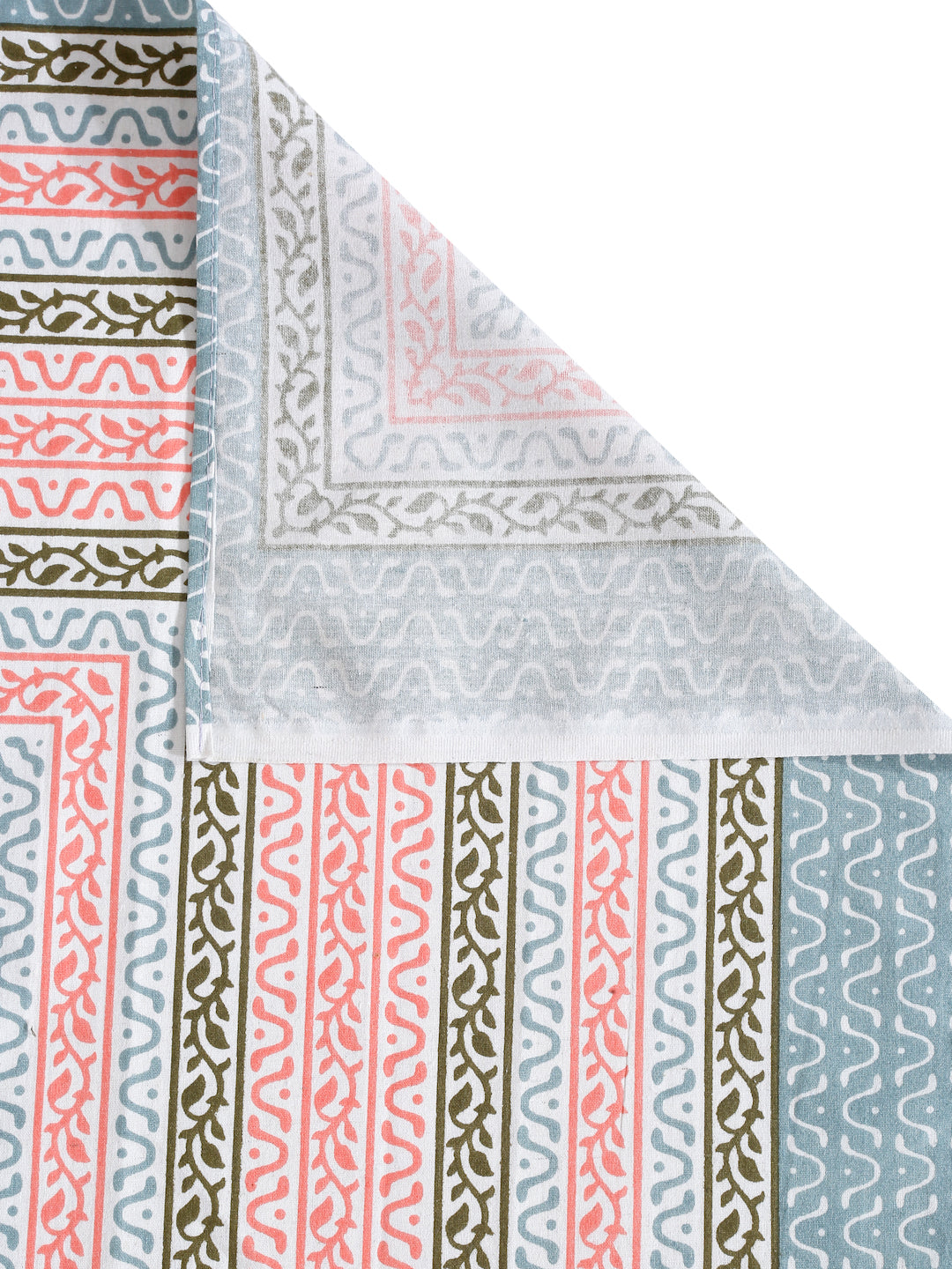 White Floral Print 144 TC Cotton Double Bed sheet with 2 Pillow Covers