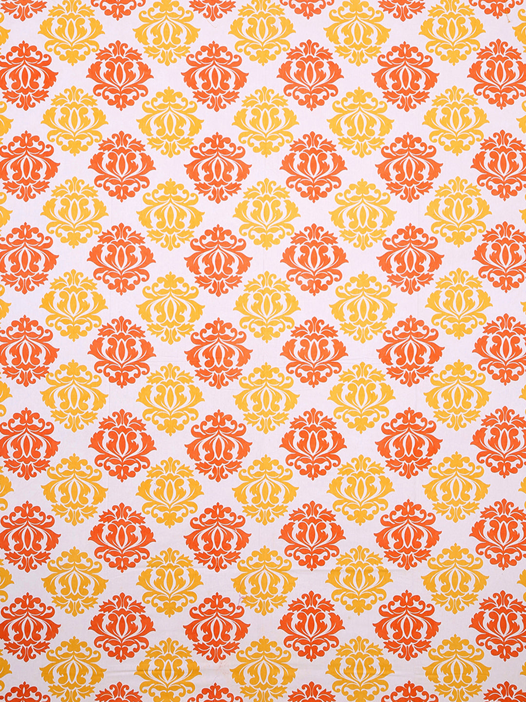 Flroal Print White Yellow Double Size Bedsheet with 2 Pillow Covers