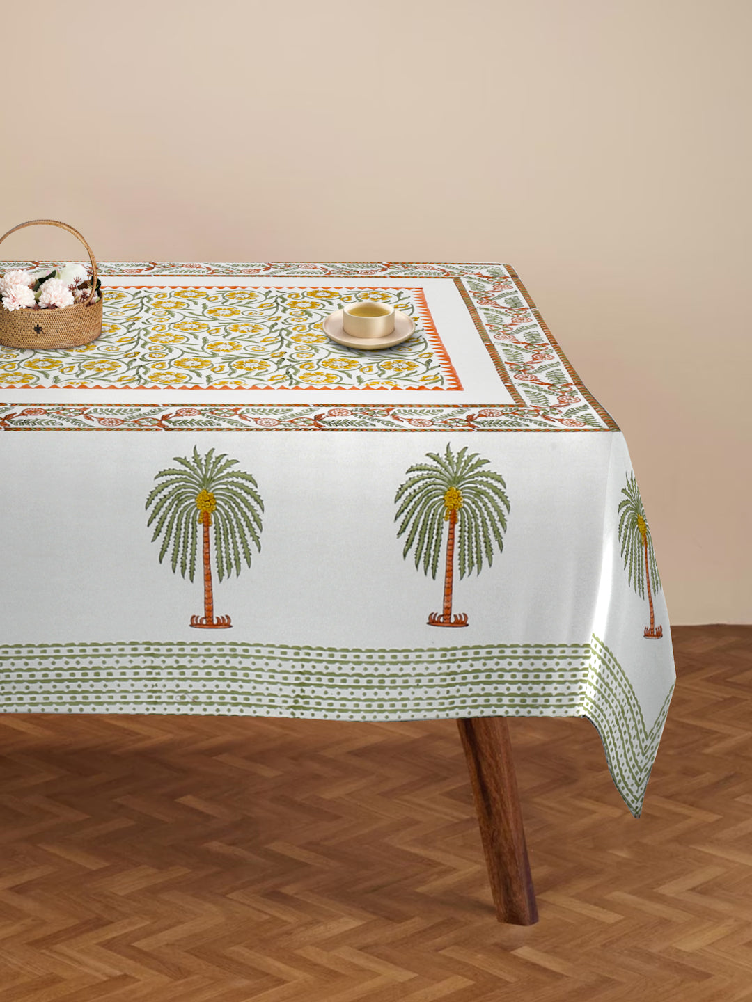 Multi 6 Seater Printed Cotton Table Cover (60 x 90 Inch)