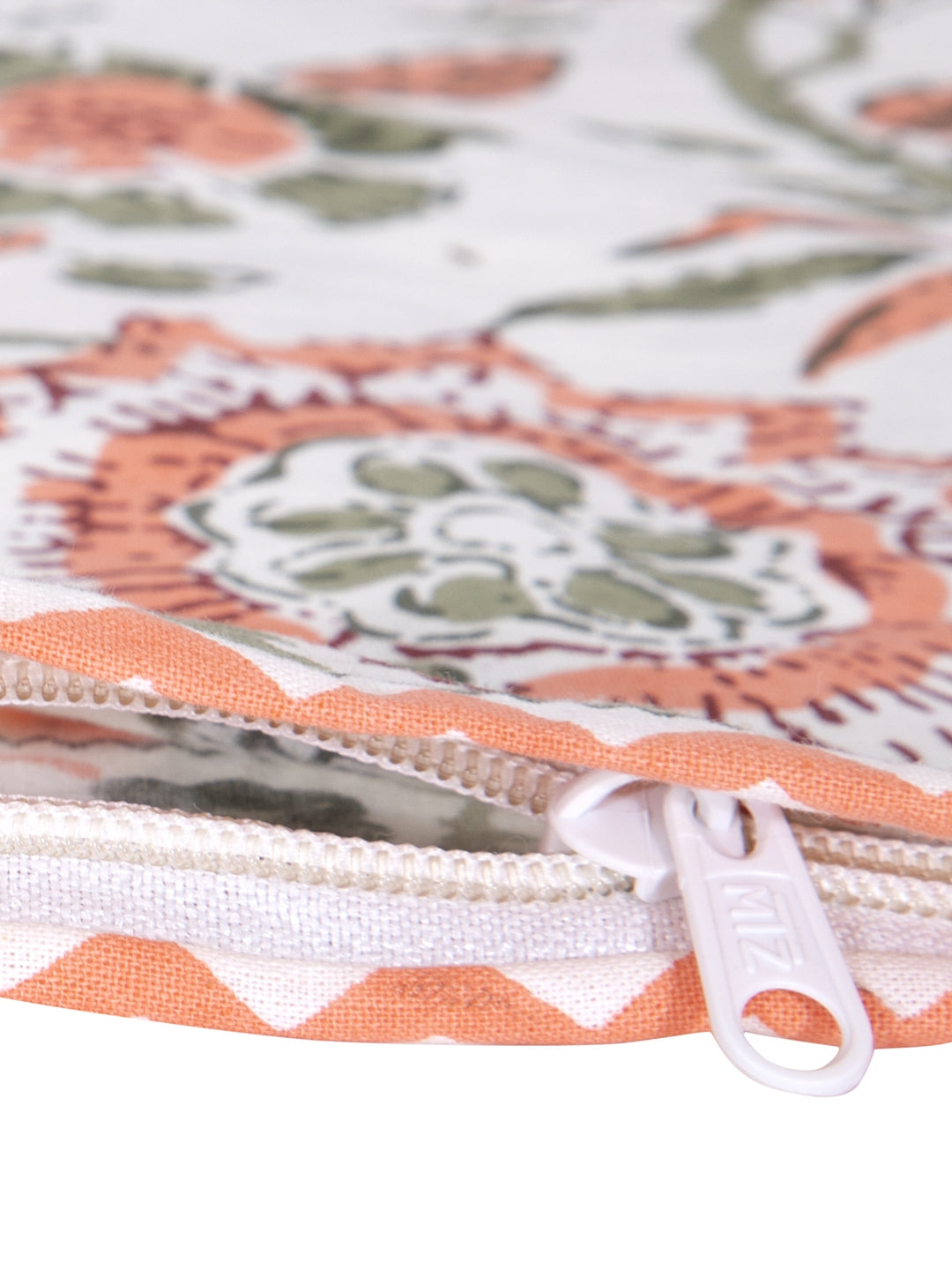 Rajasthan Décor Set of 8 Screen Print White and Orange Color Floral Jaipuri Cotton Diwan set