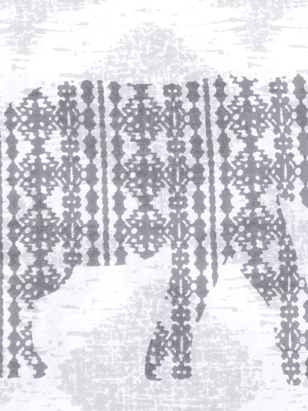Rajasthan Décor Set of 8 White and Grey Color Animal Print Jaipuri Cotton Diwan set