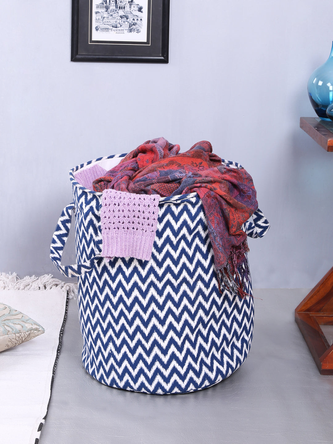 Rajasthan Décor Blue and White Multipurpose Organiser