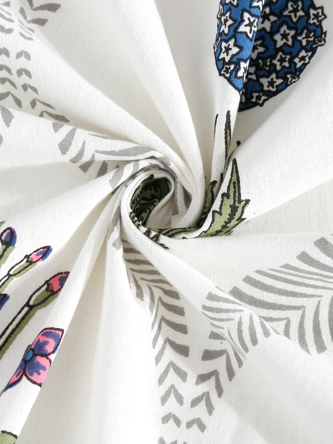 Floral Print Cotton Single Bed Sheet with 1 Pillow Covers