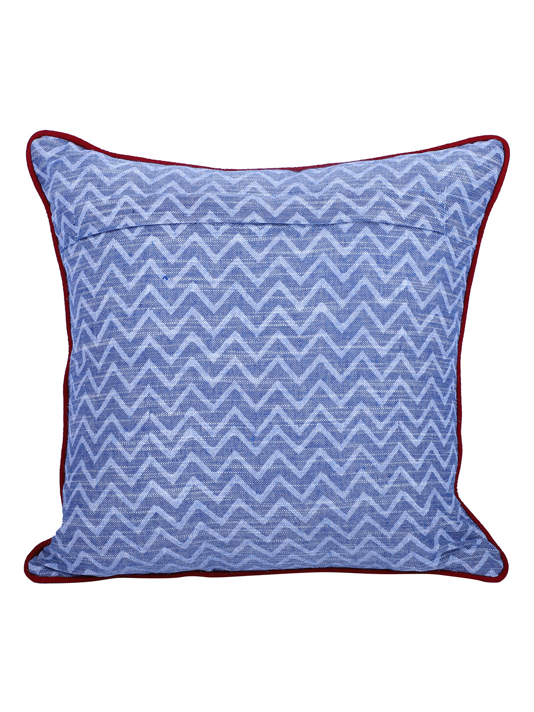 Rajasthan Décor Hand Block Floral Sky Blue Cotton Cushion Cover set of 2 (12x12 inches)