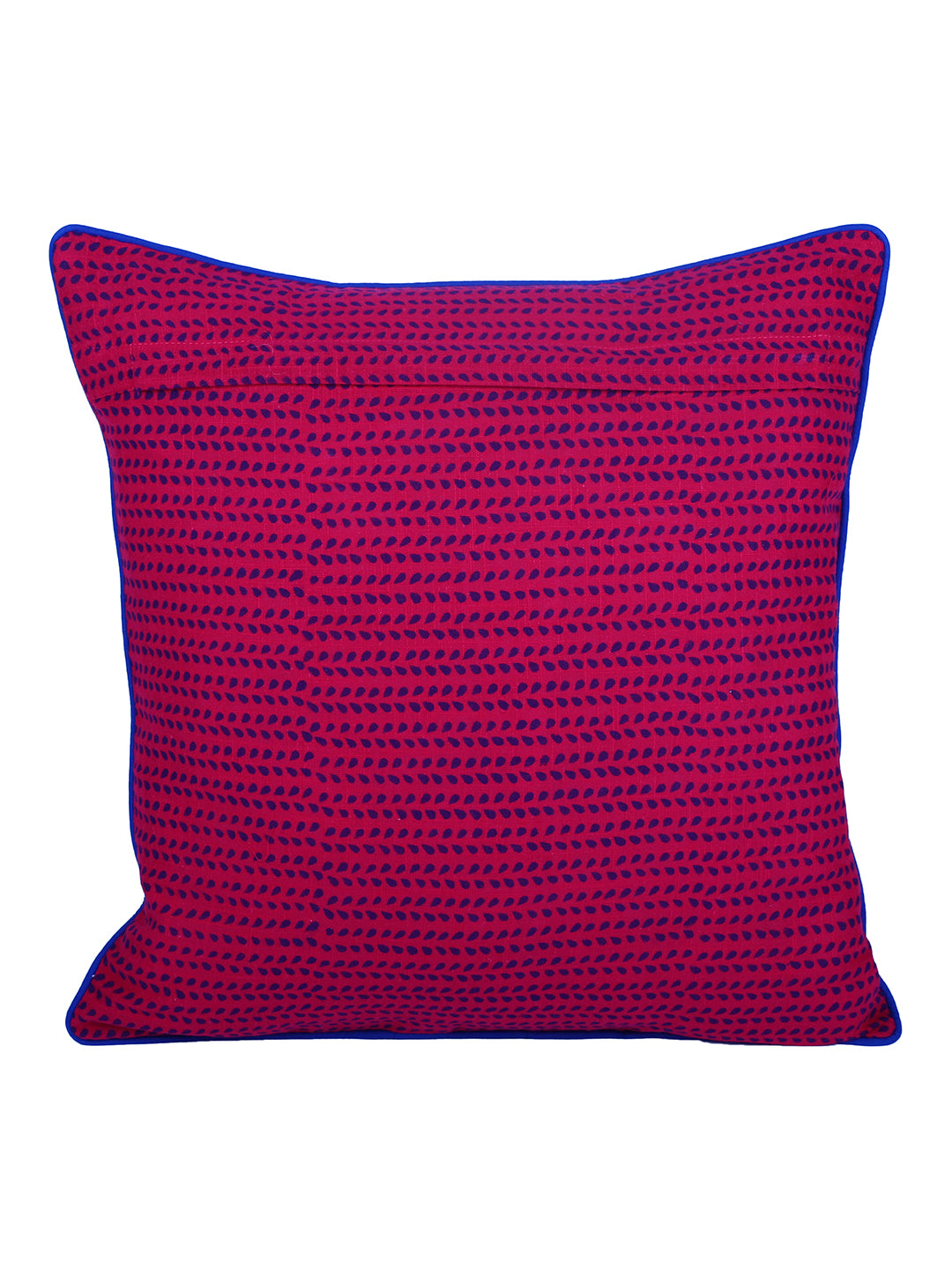 Rajasthan Décor Hand Block Floral Pink Color Cotton Cushion Cover set of 2 (16x16 inches)