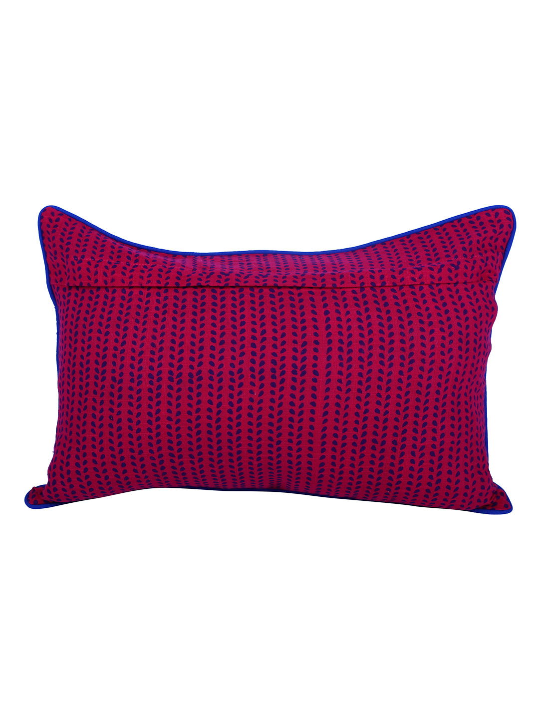 Rajasthan Décor Hand Block Floral Pink Color Cotton Cushion Cover set of 2 (12x18 inches)