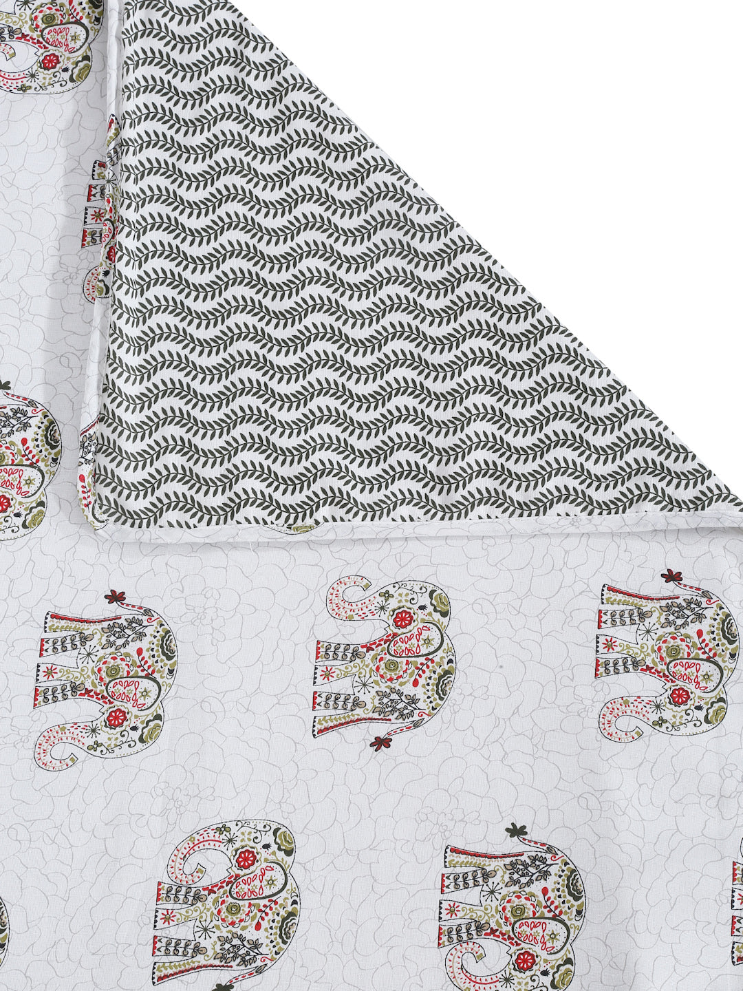 White Animal Printed 120 GSM Revesible Cotton Double Bed AC Dohar