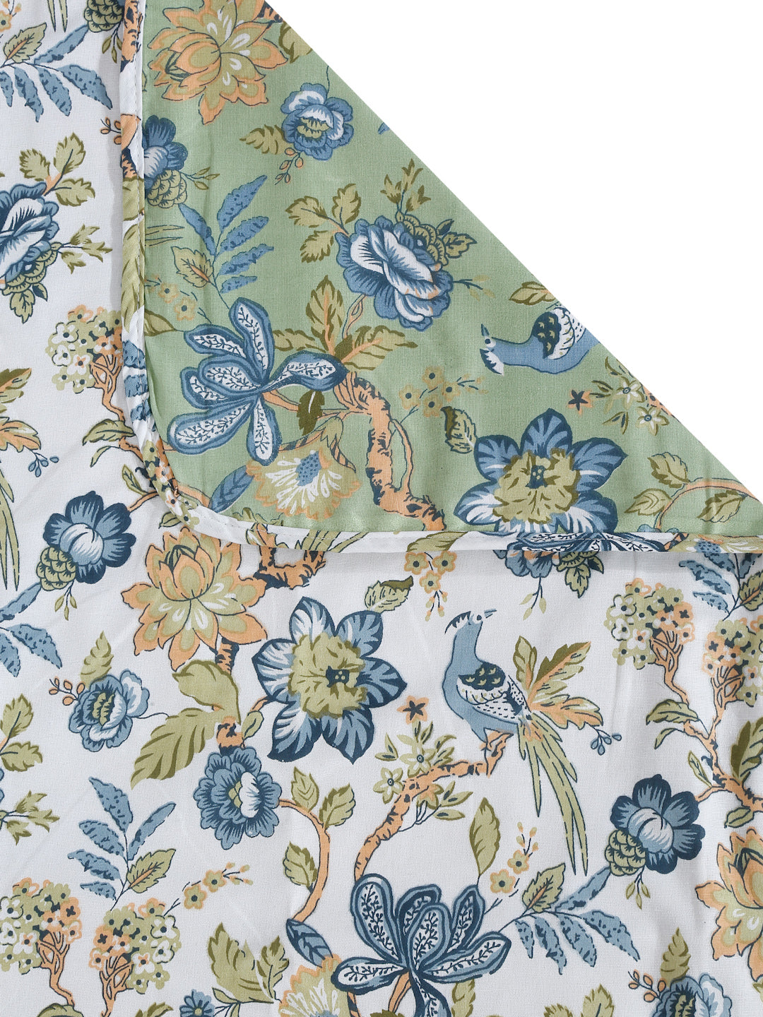 Green Floral Printed 120 GSM Revesible Cotton Single Bed AC Dohar