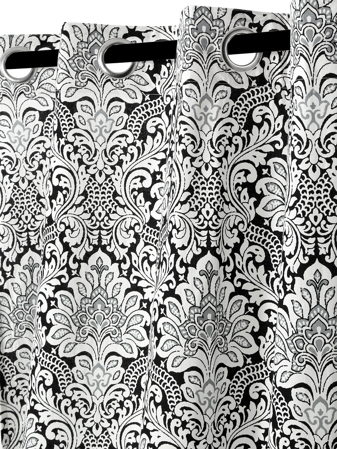 Rajsthan Décor Screen Print Cotton Floral Door Curtain Set of 2 (54x85 Inch)