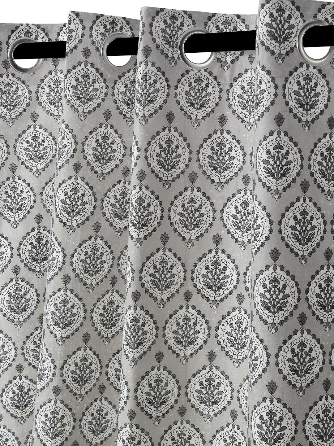 Rajsthan Décor Screen Print Cotton Floral Door Curtain Set of 2 (54x85 Inch)