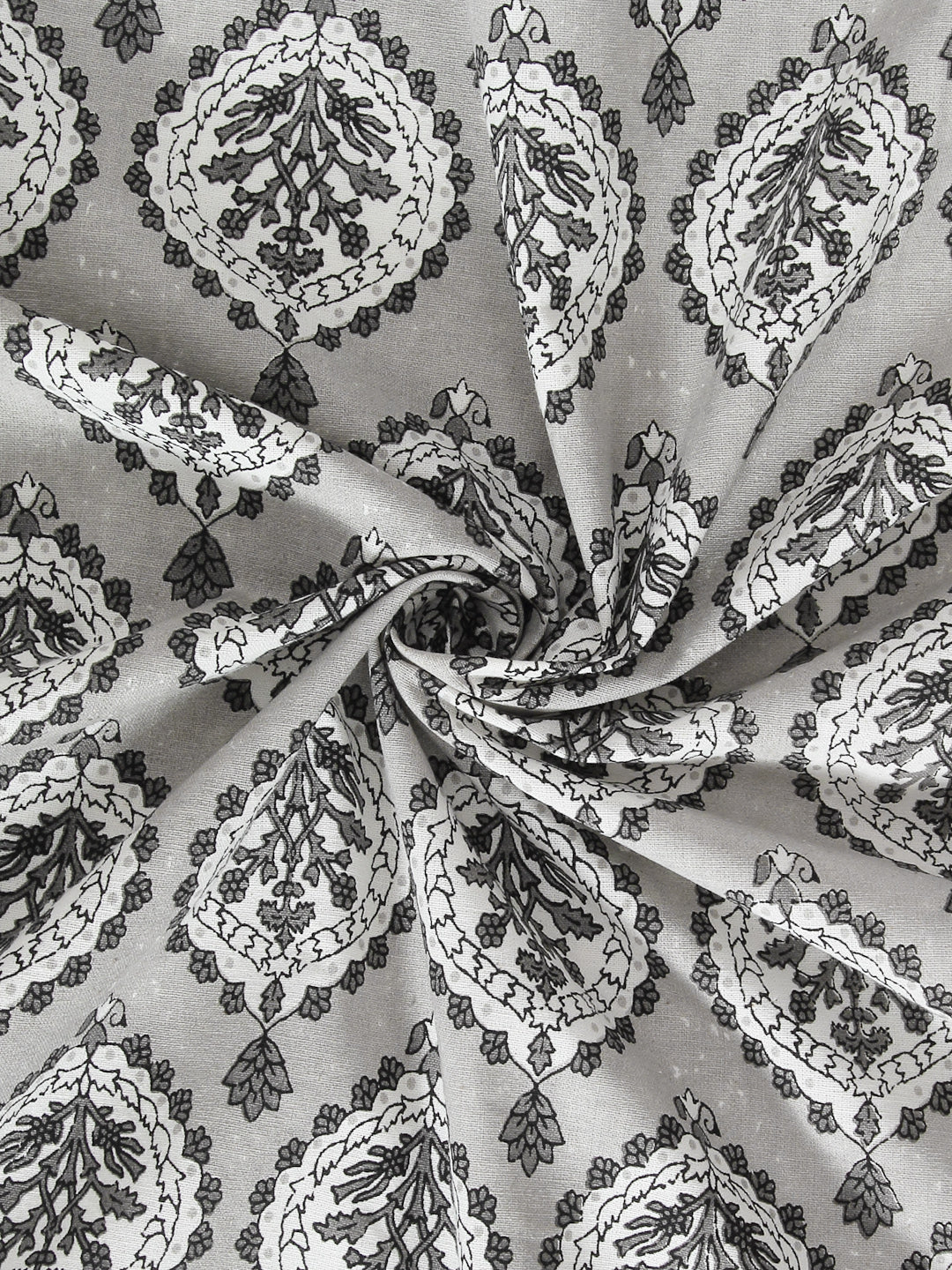 Rajsthan Décor Screen Print Cotton Floral Door Curtain Set of 2 (54x85 Inch)