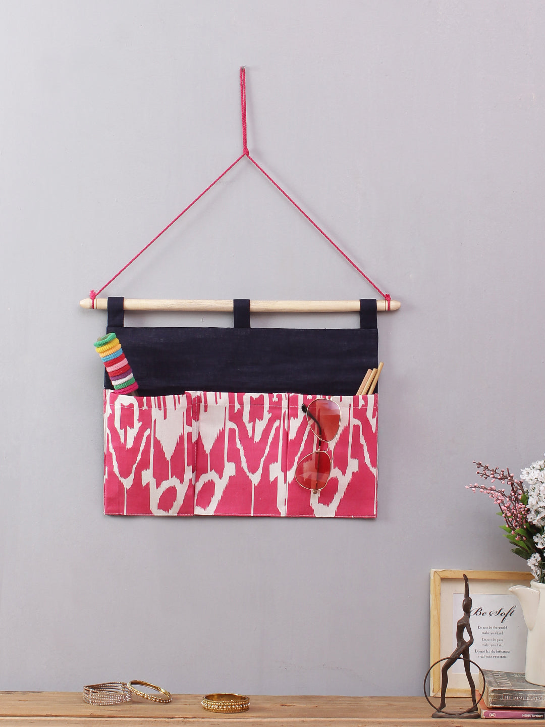 Rajasthan Décor Multipurpose 3 Pocket Wall Hanging Organizer I Space Saver