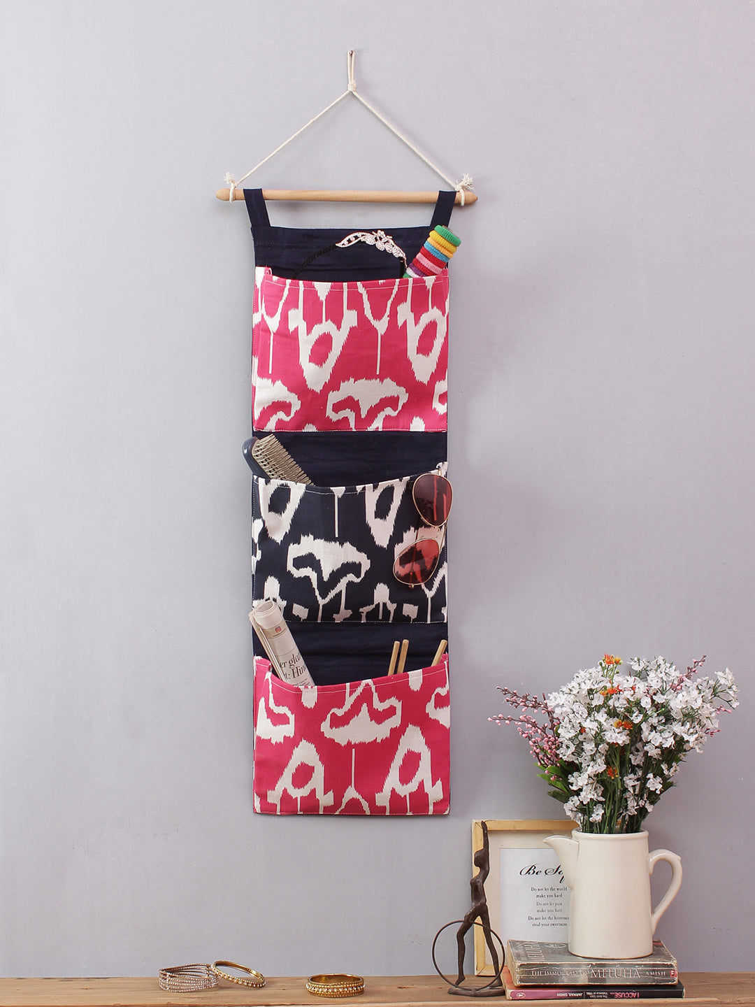 Rajasthan Décor Multipurpose 3 Pocket Wall Hanging Organizer I Space Saver