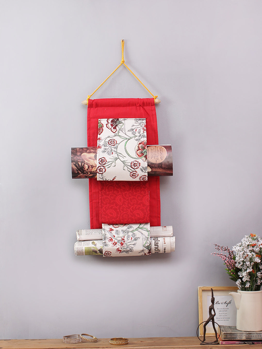 Rajasthan Décor Multipurpose 2 Pocket Wall Hanging Organizer I Space Saver