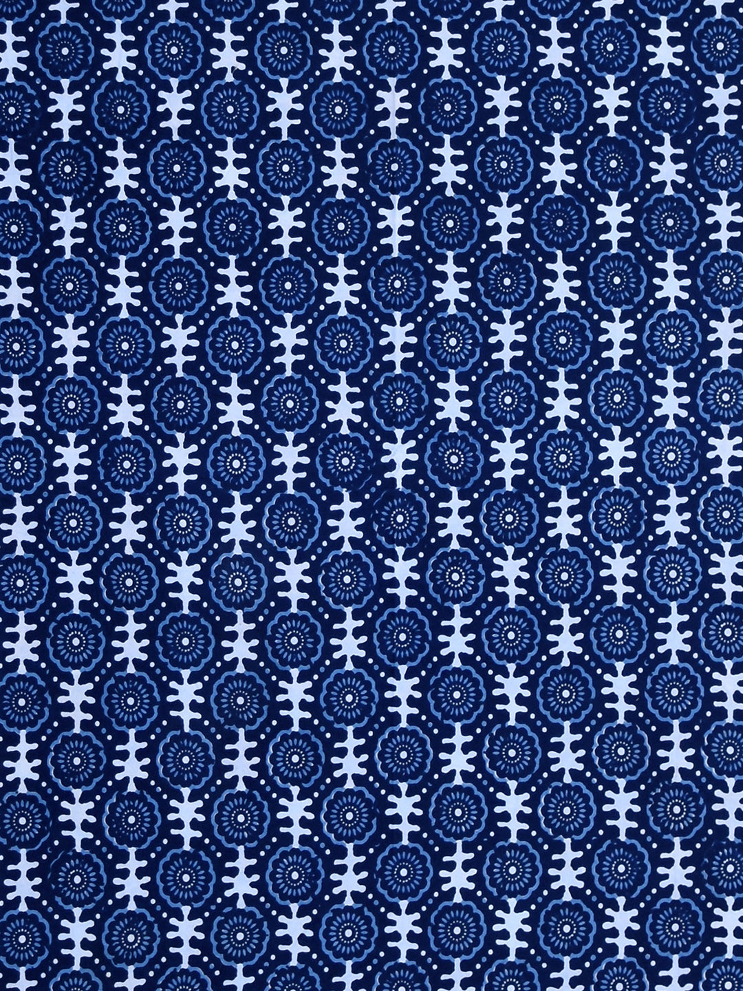 Rajasthan Decor Block Print Blue Color Cotton Single Bedsheet with 1 Pillow Cover