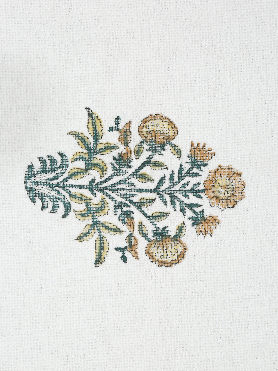 White and Red Floral Printed Cotton Throw