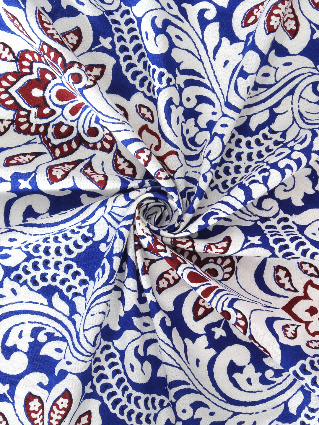 Rajsthan Décor Screen Print Cotton Floral Window Curtain Set of 2 (54x62 Inch)