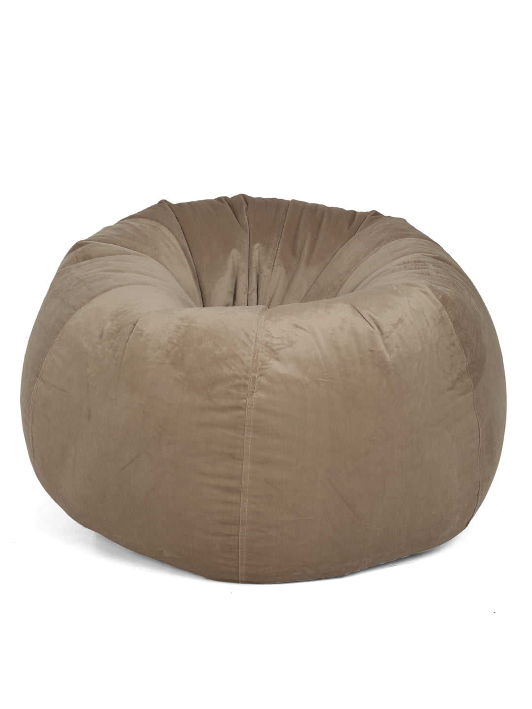 Camel Brown Solid Velvet XXL Bean Bag Cover