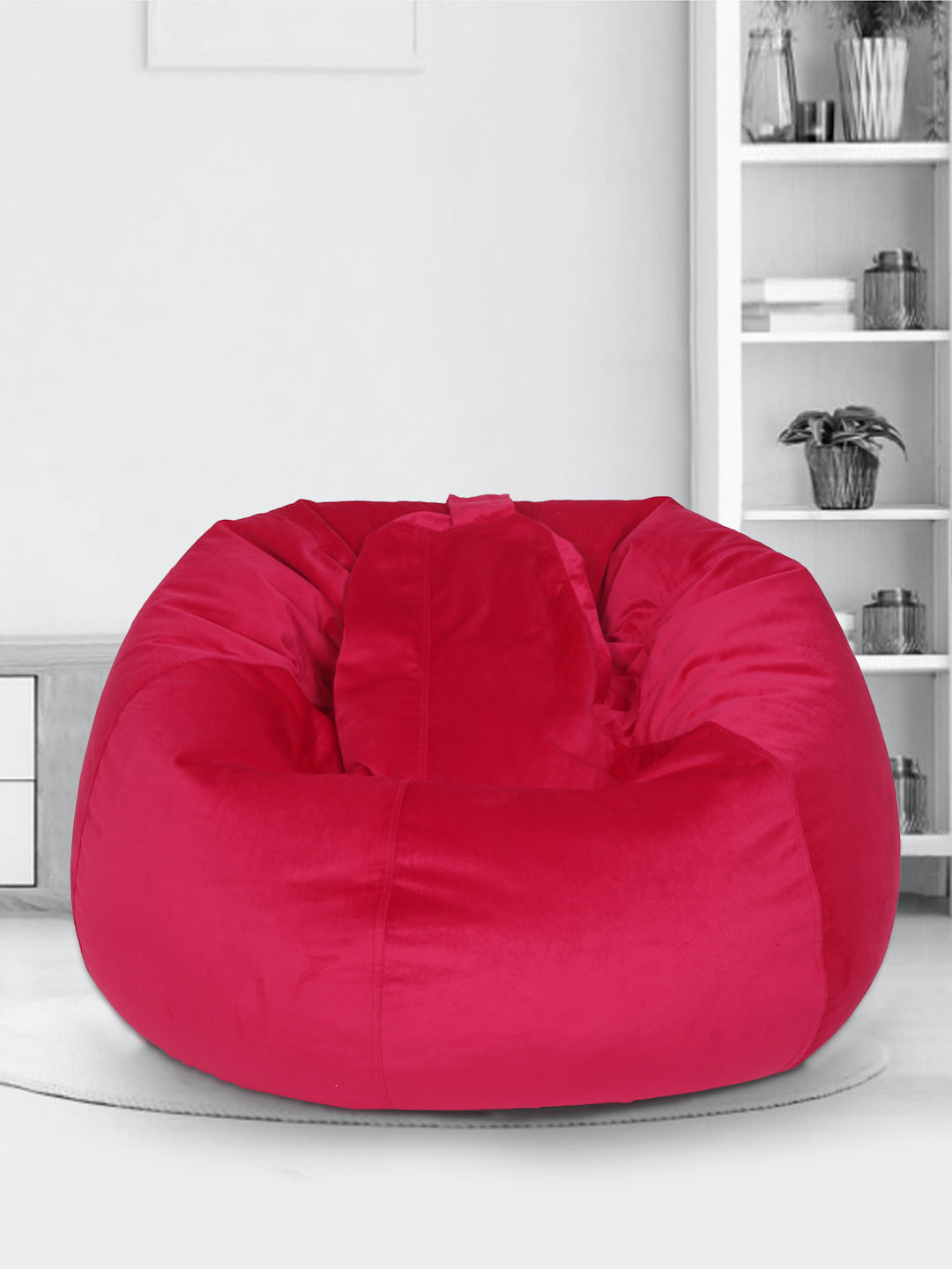 Fuchsia Solid Velvet XXL Bean Bag Cover