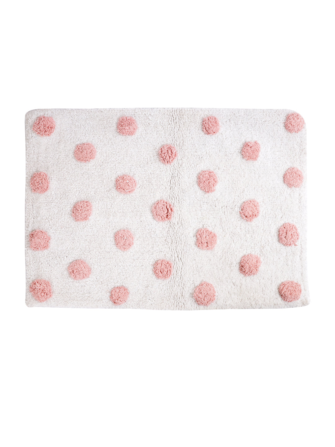 Pink and white Tufted Cotton Bath Mat