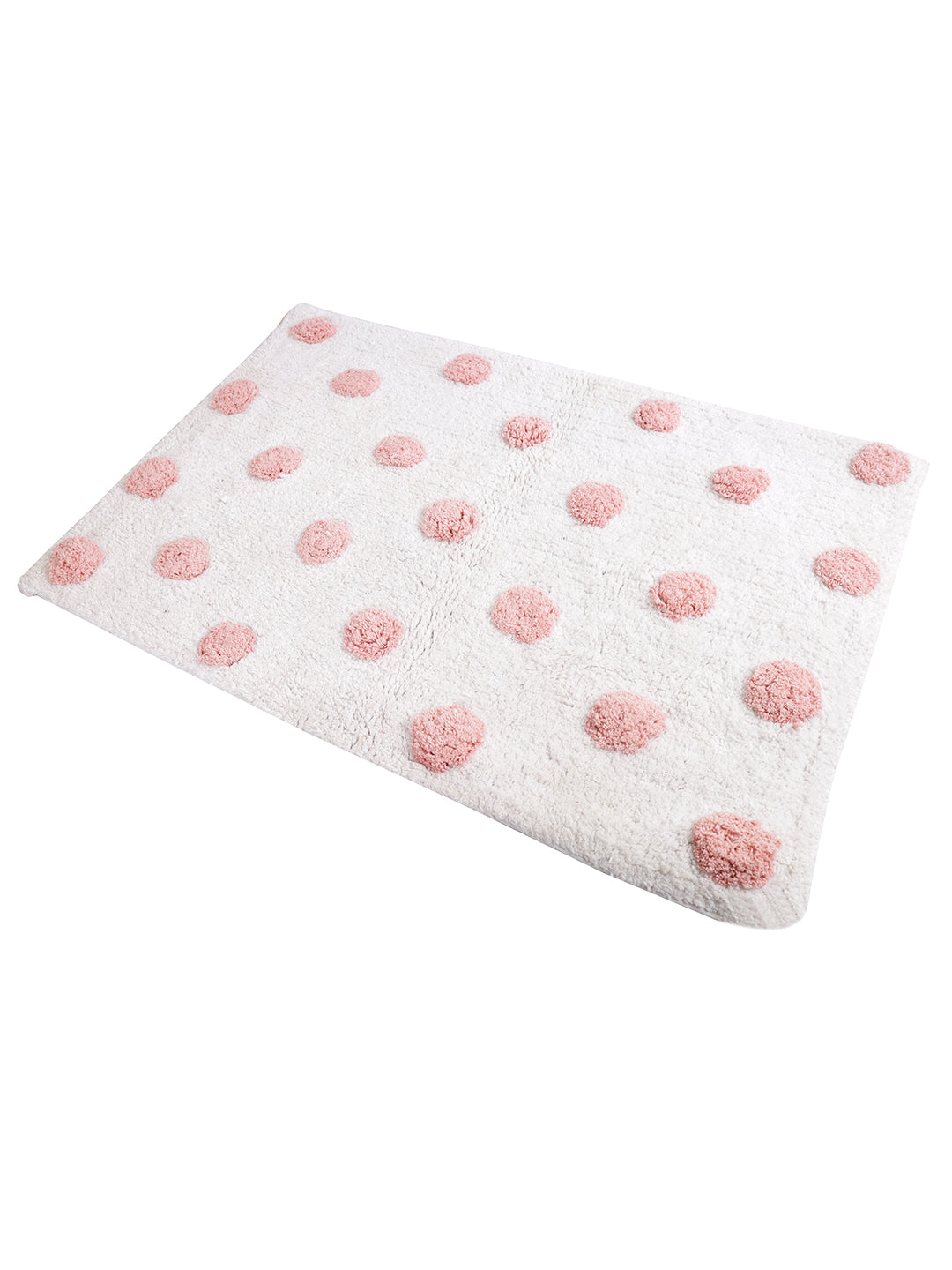 Pink and white Tufted Cotton Bath Mat