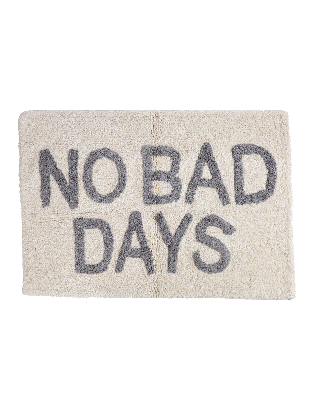 White and Grey Patterned 500GSM Cotton Anti-Slip Bath Rug