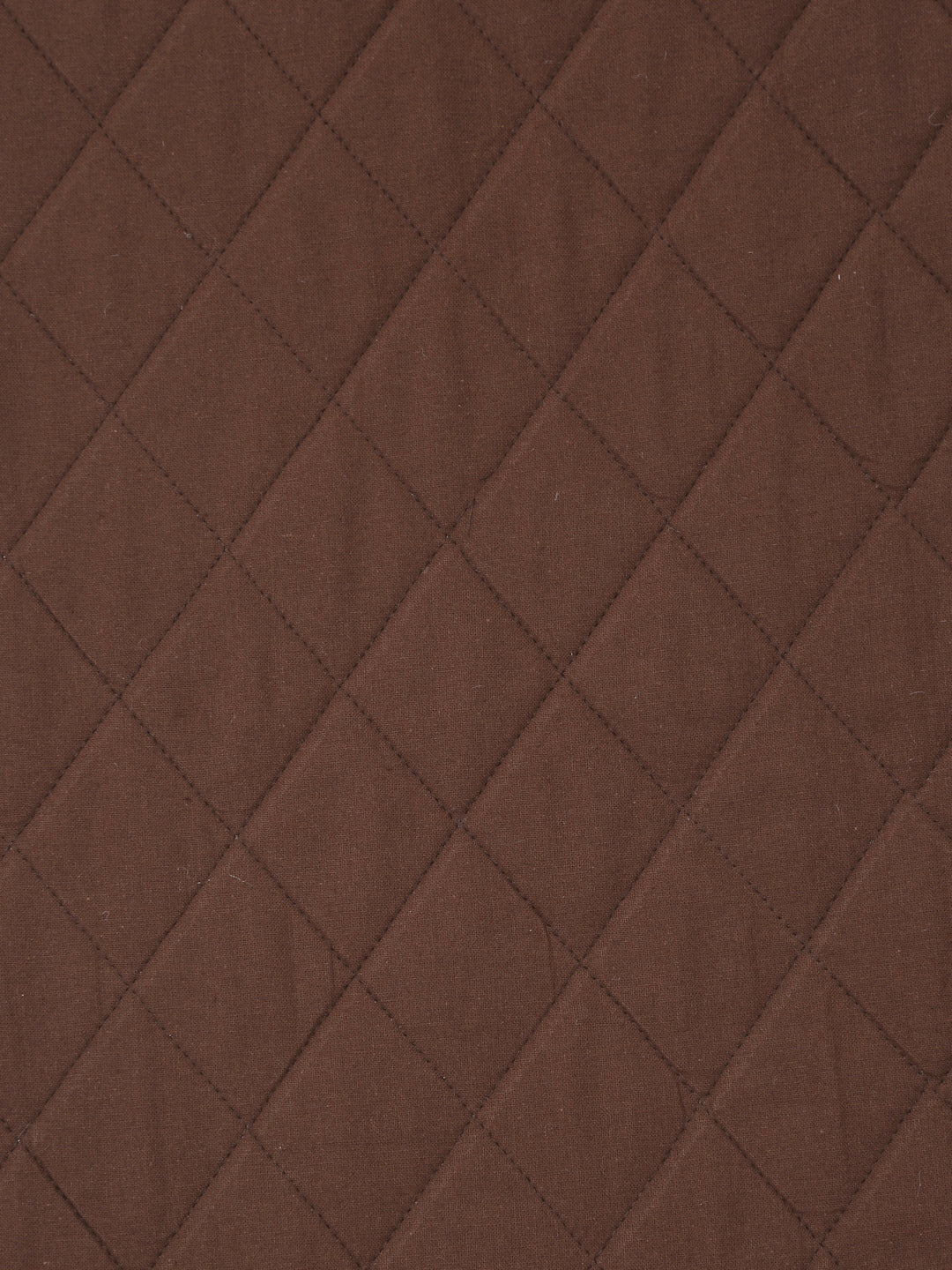 Quilted Brown Color 1 Seater Sofa Cover with Hand Rest Cover