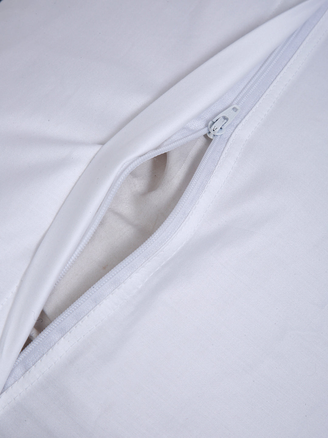 White and Orange Hand Block Quilted Pure Cotton Floral Cushion Cover Set of 2 (16x16 Inch)